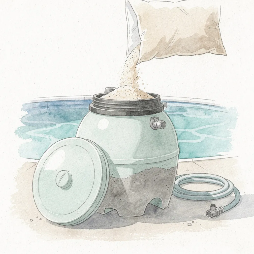 sable filtre piscine changer