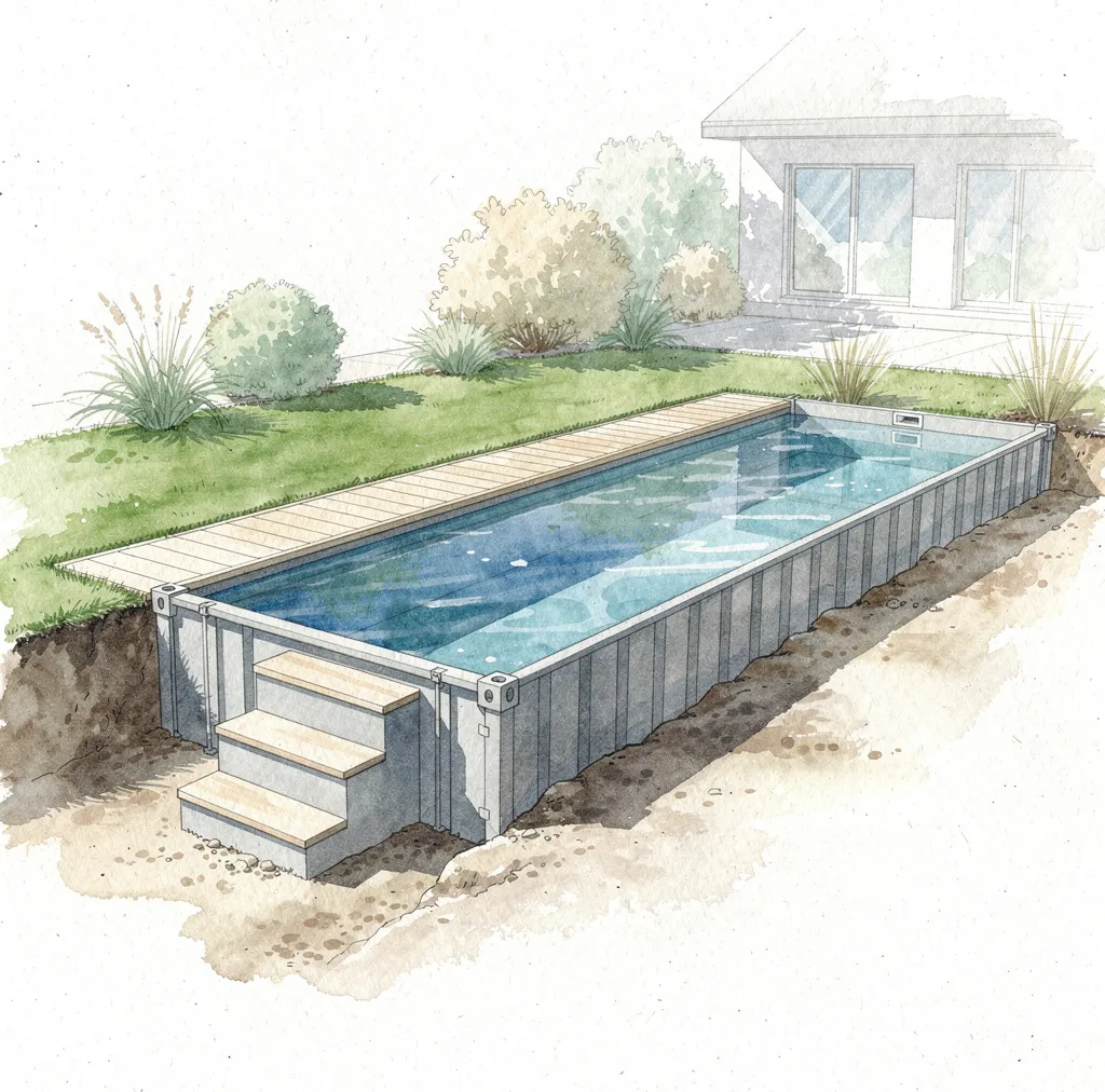 piscine container enterrée