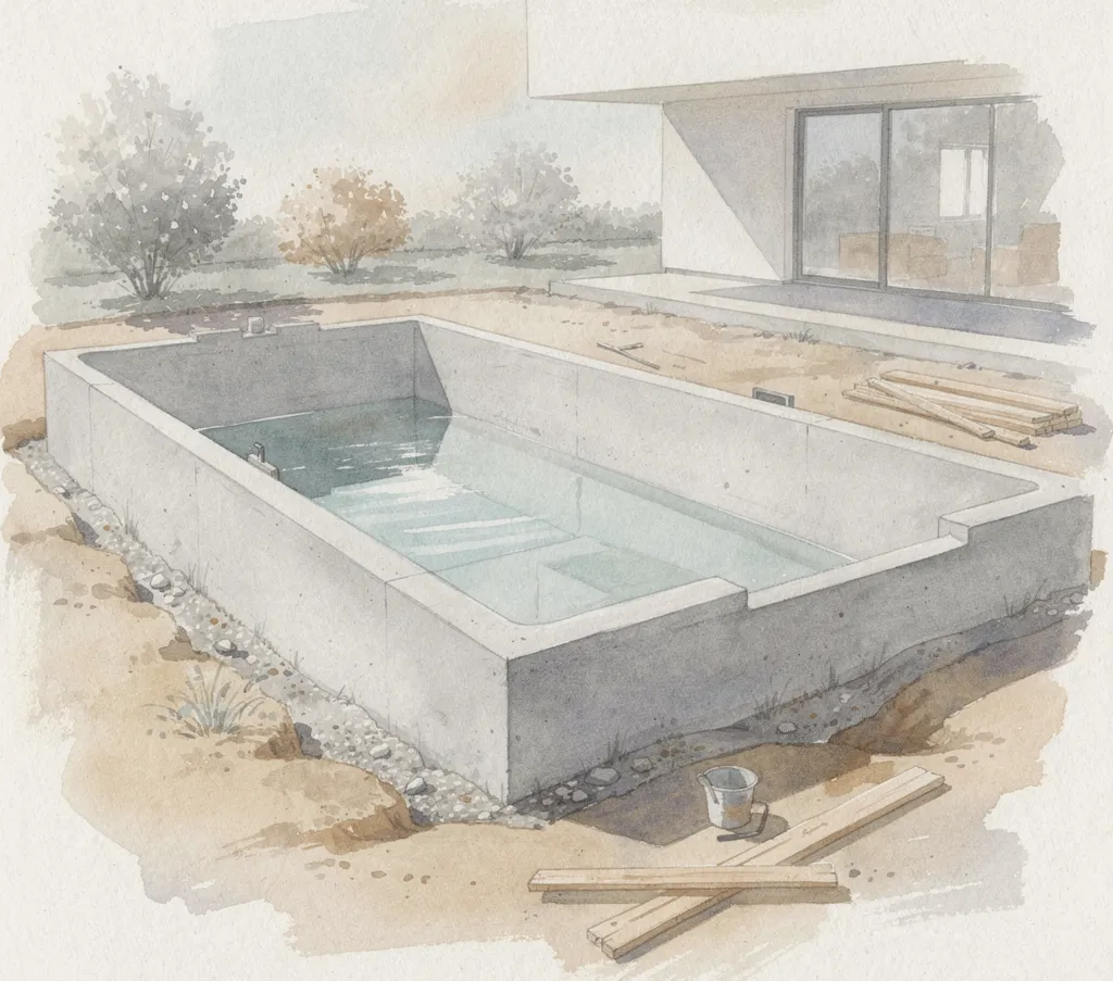 construire piscine beton