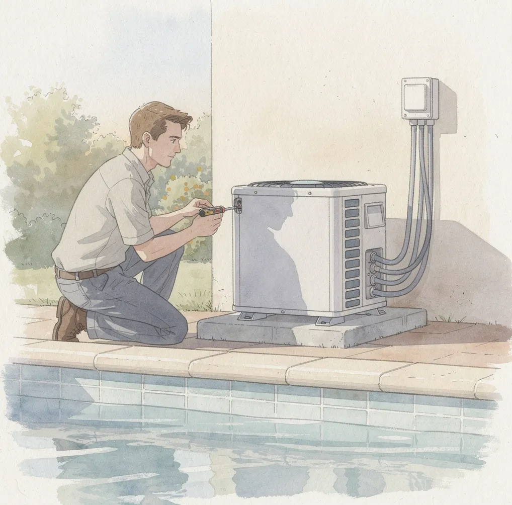 Branchement électrique PAC piscine : câblage, protection et mise en service
